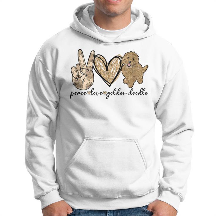 Peace Love Golden Doodle Dog Pet Lovers Doodle Dog Hoodie