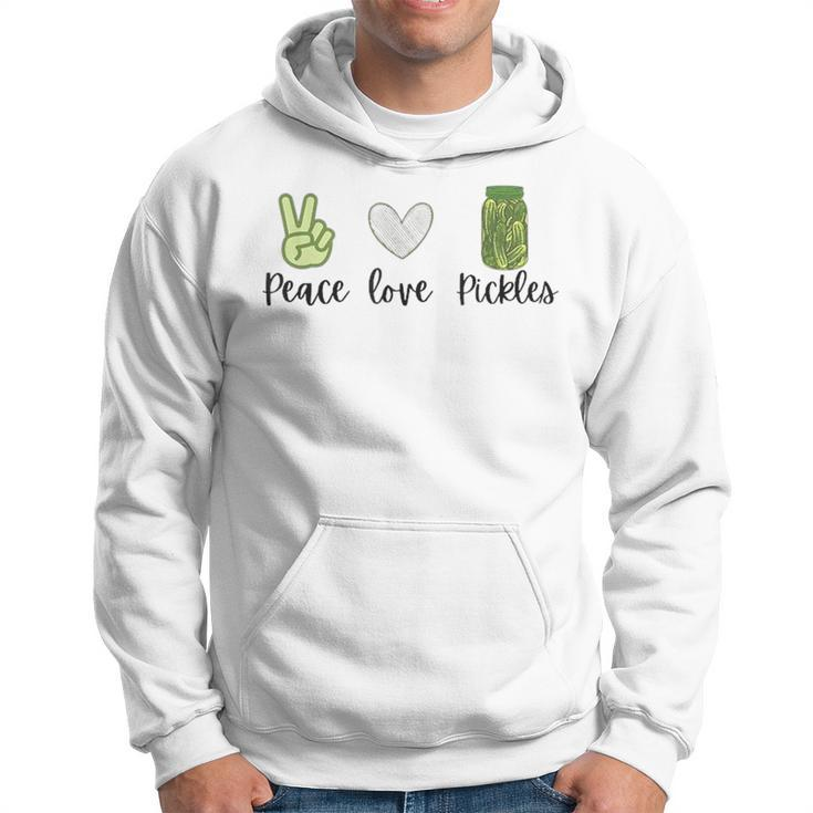 Peace Love Pickles Retro Pickles Lover Food Lover Hoodie