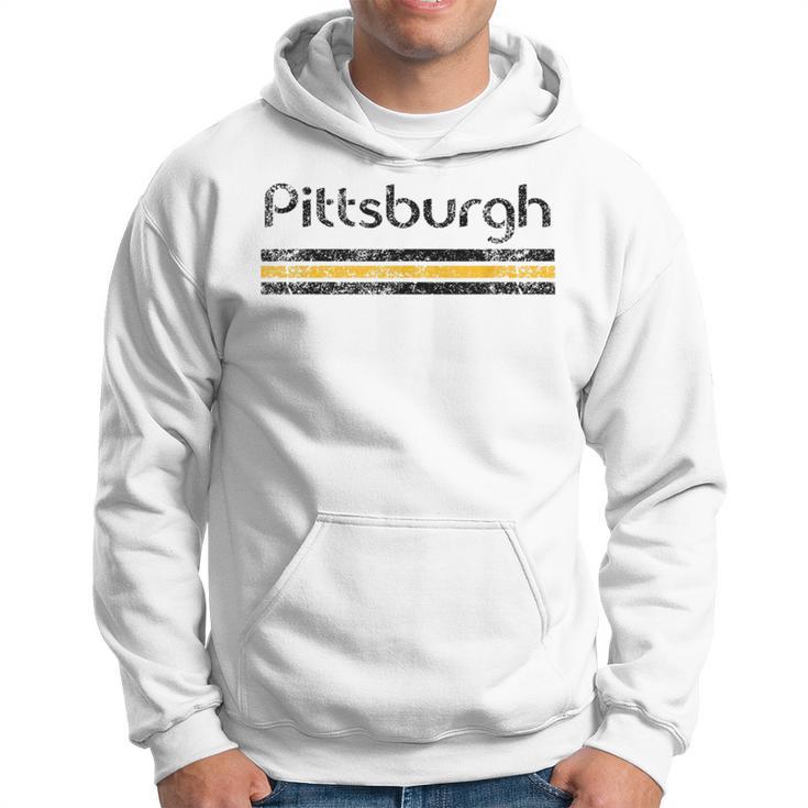 Pittsburgh Pennsylvania Retro Vintage Weathered Throwback Hoodie