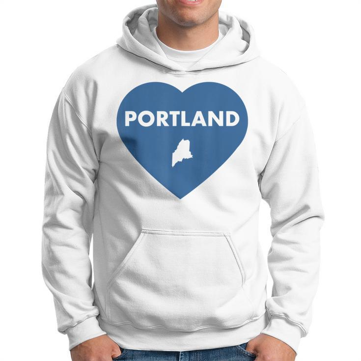 Portland Maine Heart Pride Retro Love Hoodie