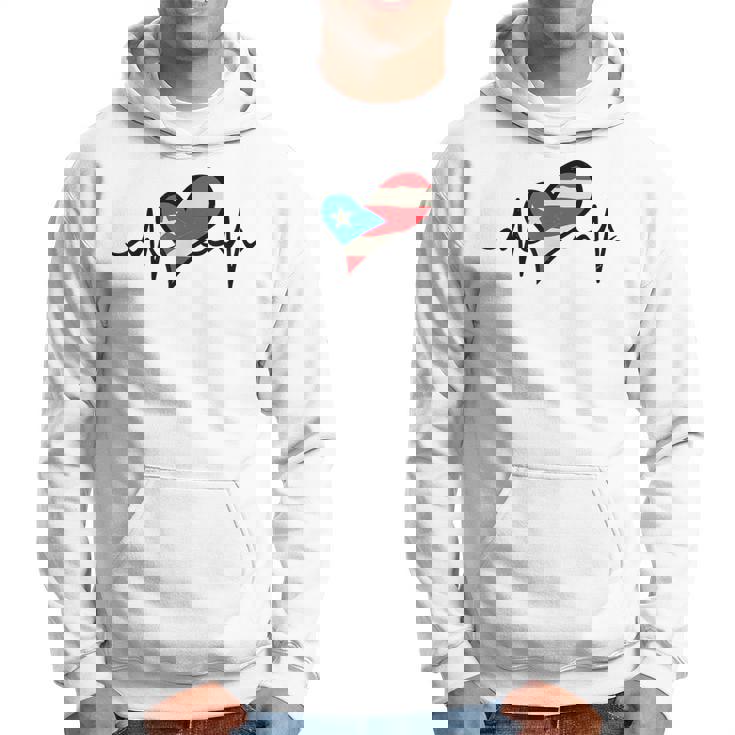 Puerto Rico Flag Heartbeat Puerto Rican Boricua Hispanic Hoodie