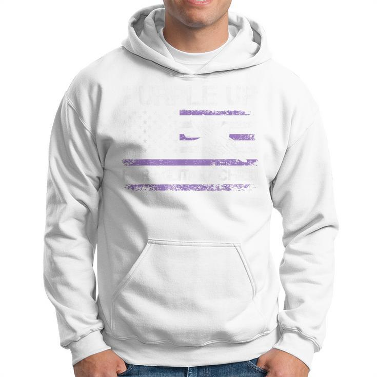 Purple Up For Military Child Month Air Force Us Flag Hoodie