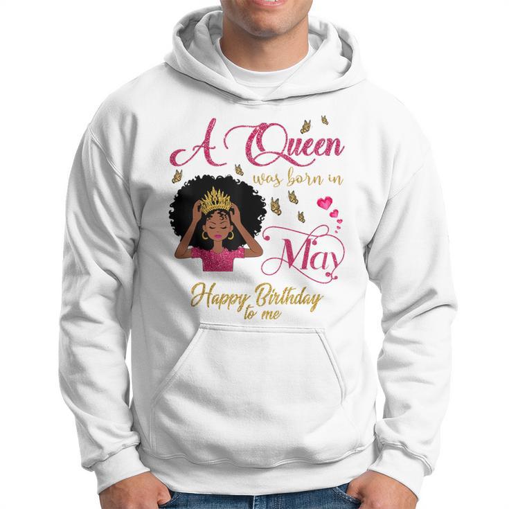 A Queen Was Born In May Black Queen Hoodie