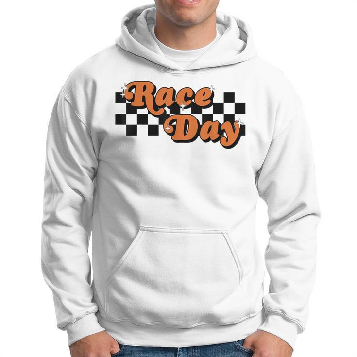 Race Day Checkered Flag Racing Driver Cheer Mama Hoodie