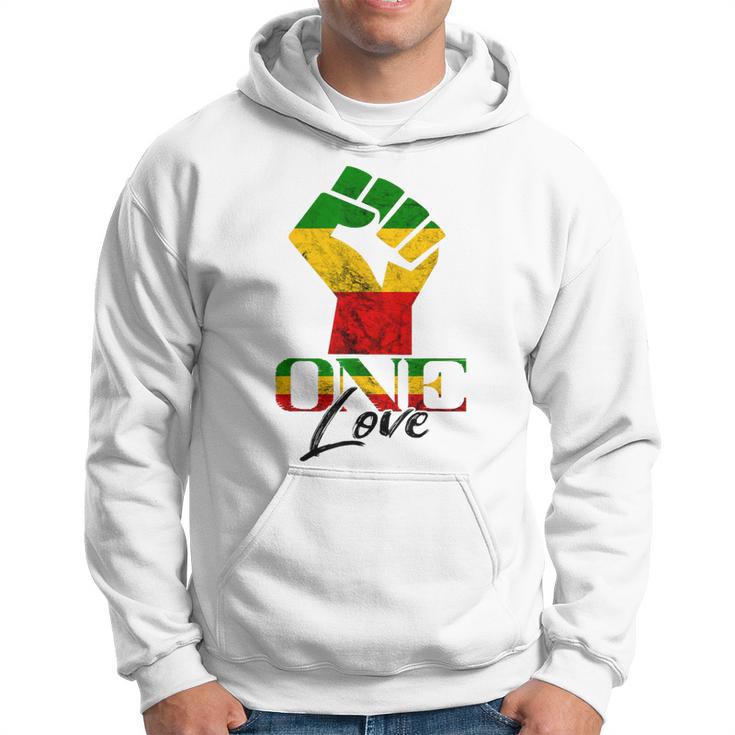 Rasta Reggae One Love Reggae Roots Handfist Reggae Flag Hoodie