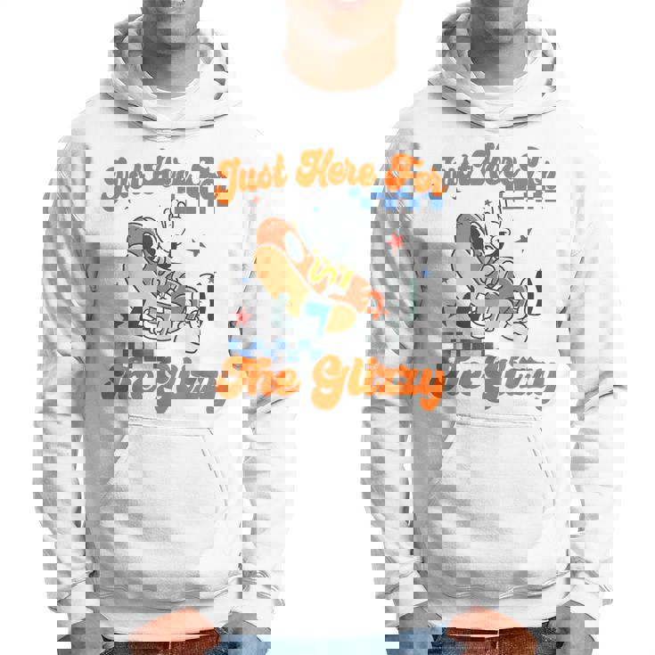 Retro Hot Dog I'm Just Here For The Glizzy Happy 4Th Of July Hoodie