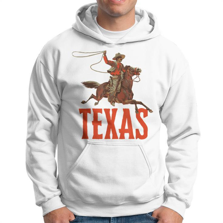 Retro Roping Cowboy & Bronco Texas Hoodie