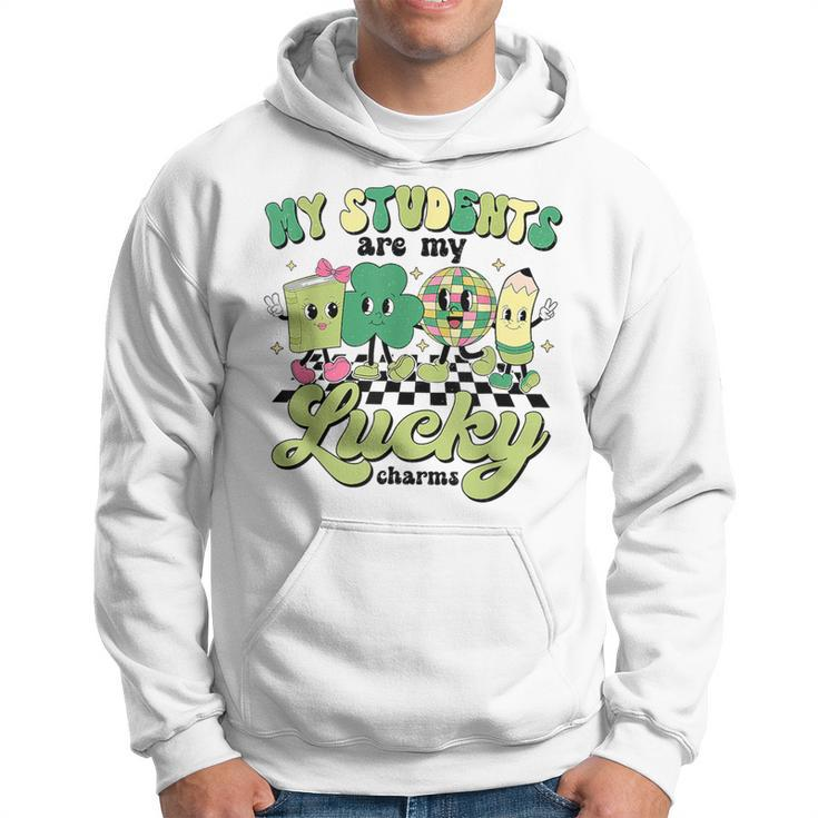 Retro My Students Are My Lucky Charms Disco Ball Teacher Hoodie