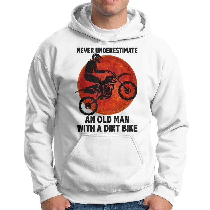 Retro Sunset Never Underestimate An Old Man With A Dirt Bike Hoodie