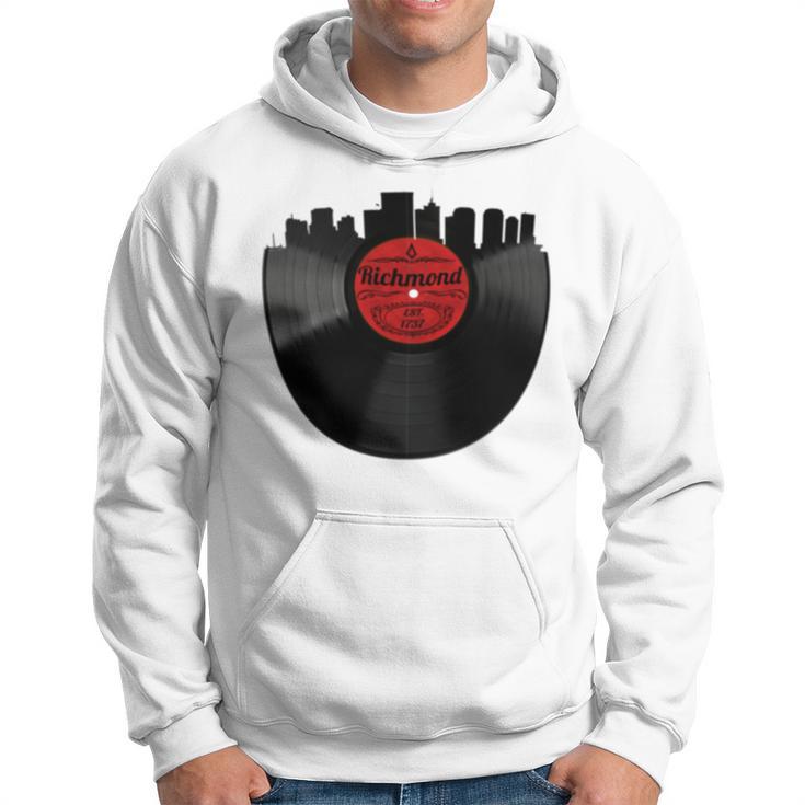 Richmond Virginia Vintage Skyline Vinyl Record Hoodie