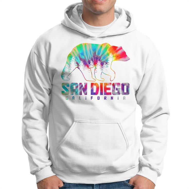 San Diego California Tie Dye Bear Pride Outdoor Vintage Hoodie