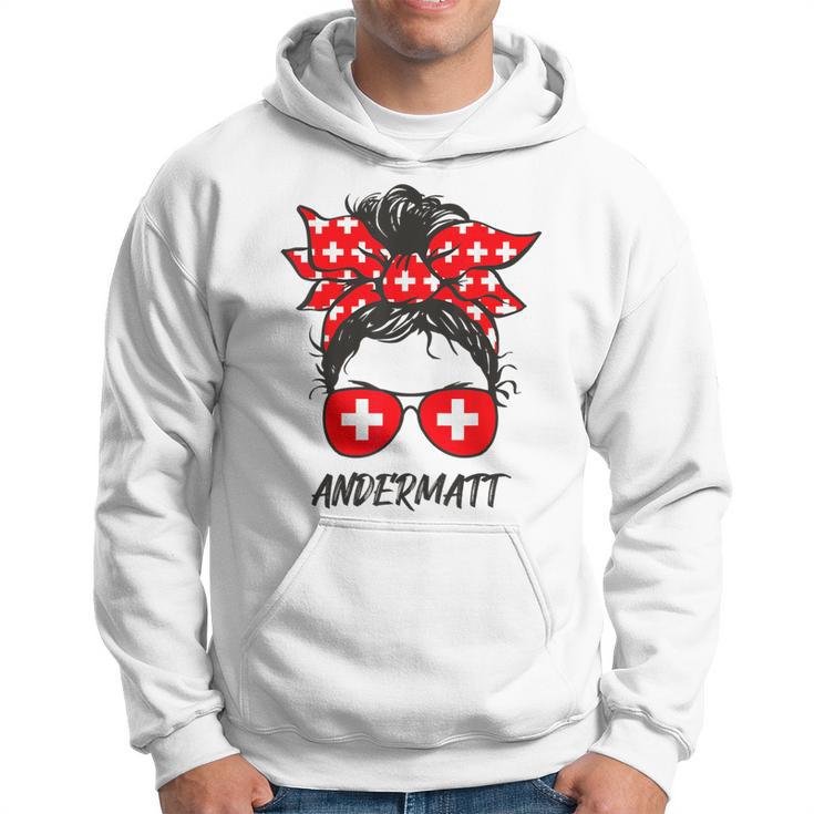 Schweizer Flagge Brille Mädchen Andermatt Hoodie