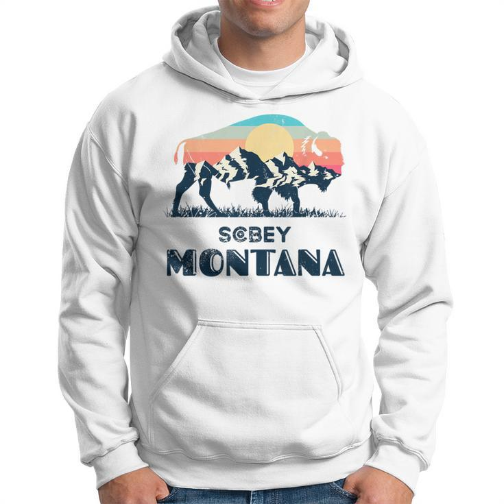 Scobey Montana Vintage Hiking Bison Nature Hoodie