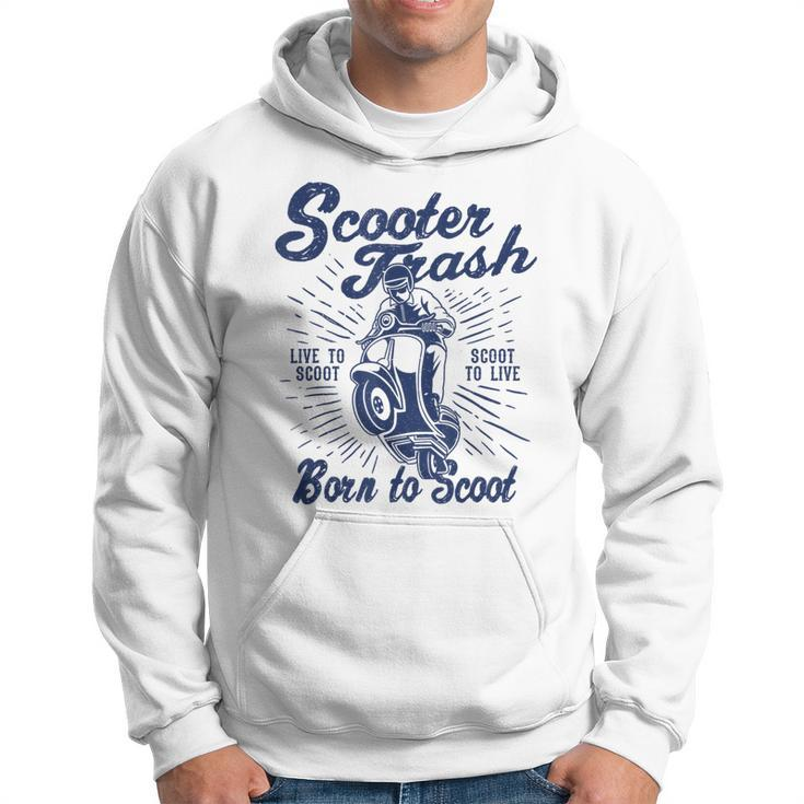 Scooter Trash Retro Distressed Style Scooter Humor Hoodie