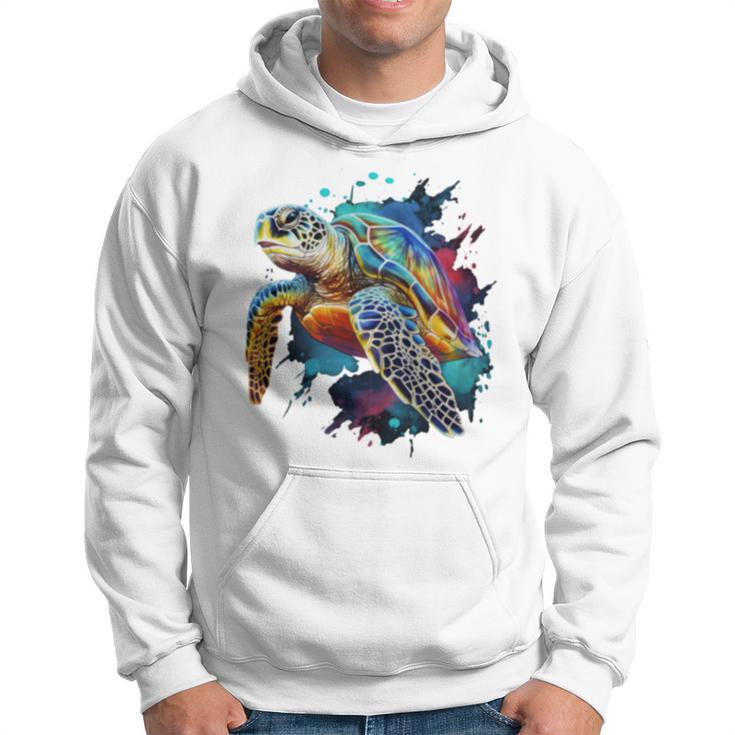 Sea Turtle Watercolor Graphic Hoodie