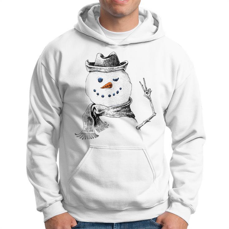 Snowman Peace Sign Christmas Snow Frosty Winter Xmas Hoodie