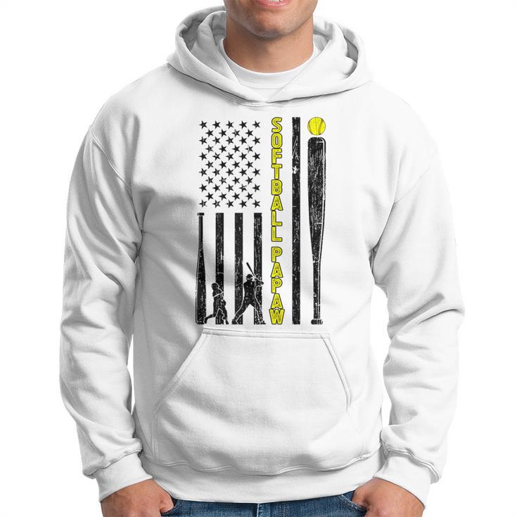 Softball Papaw Us Flag Papaw Of A Softball Player Hoodie