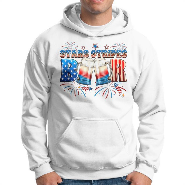 Stars Stripes Beer America Flag 4Th Of July Independence Day Hoodie