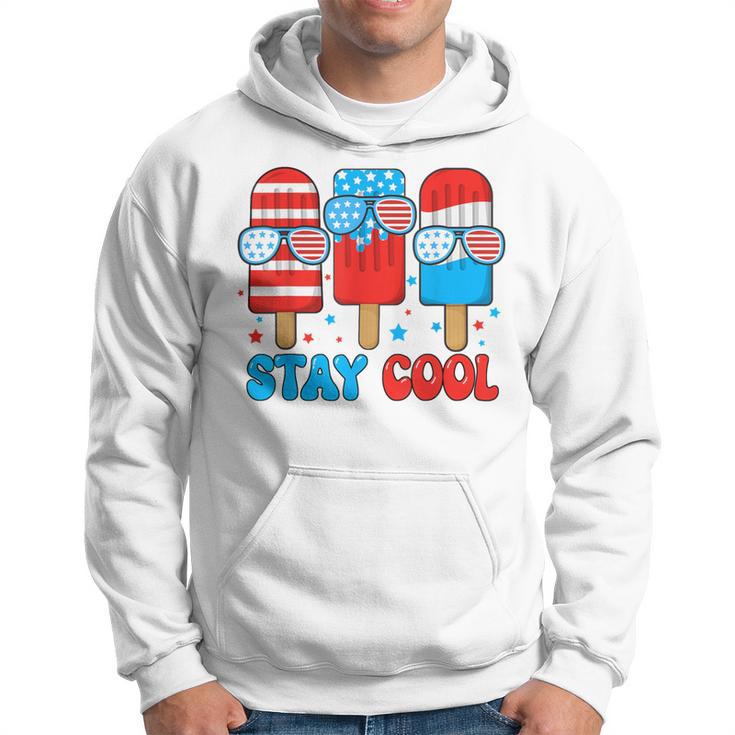 Stay Cool 4Th July Popsicle Usa Flag Boy Toddler Hoodie