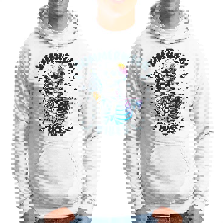 Summerween Vibes Skeleton Ice Cream Summer Vacation Hoodie