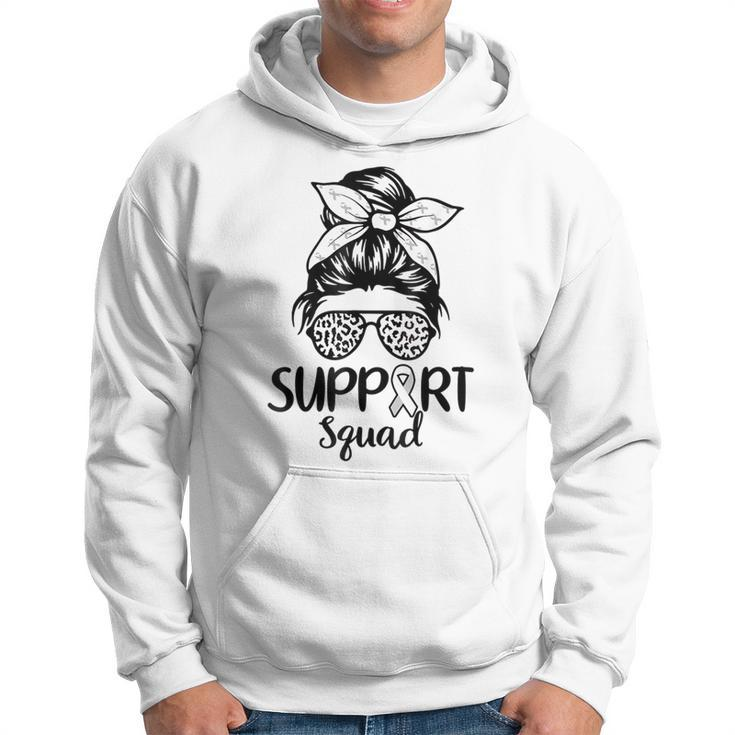 Support Squad Lung Cancer Awareness White Ribbon Women Hoodie