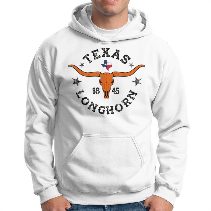 Texas 1845 Vintage Longhorn Cowboy And Rodeo Fan Hoodie