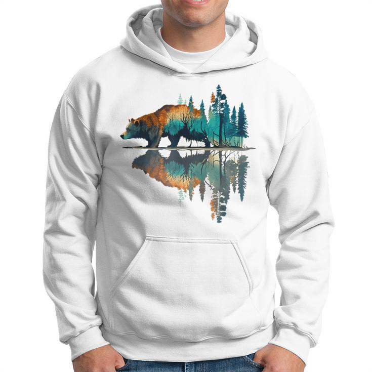 Trees Reflection Wildlife Nature Animal Bear Outdoor Forest Hoodie