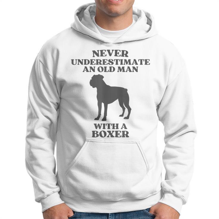 Never Underestimate An Old Man With A Boxer Dog Hoodie