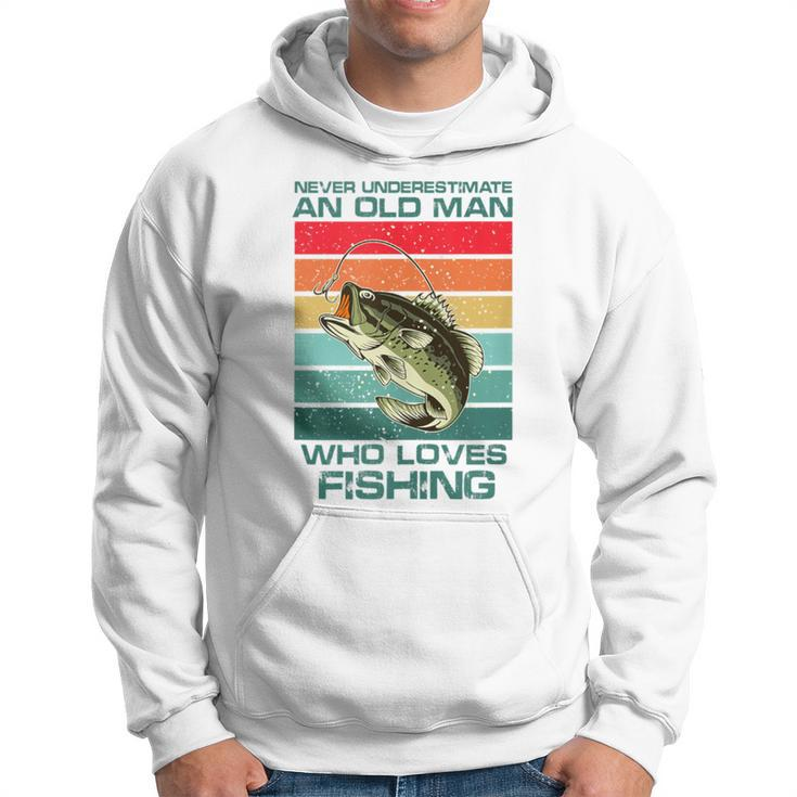 Never Underestimate A Old Man Who Loves Fishing Bass Vintage Hoodie
