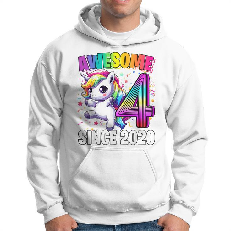 Unicorn 4Th Birthday 4 Year Old Unicorn Party Girls Outfit Hoodie