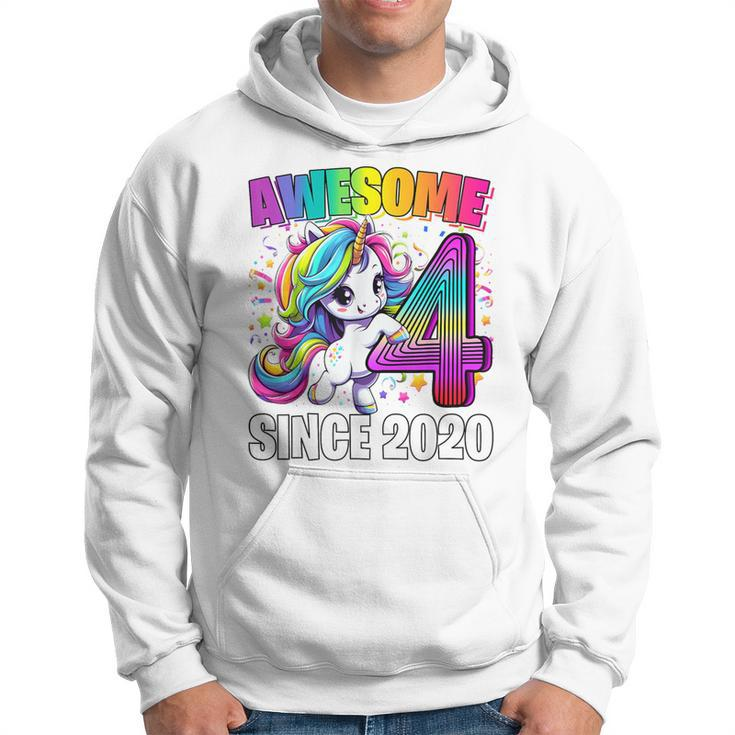 Unicorn 4Th Birthday 4 Year Old Unicorn Party Girls Outfit Hoodie