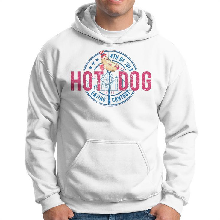 Vintage 4Th Of July Hot Dog Eating Contest Hot Dog Hoodie