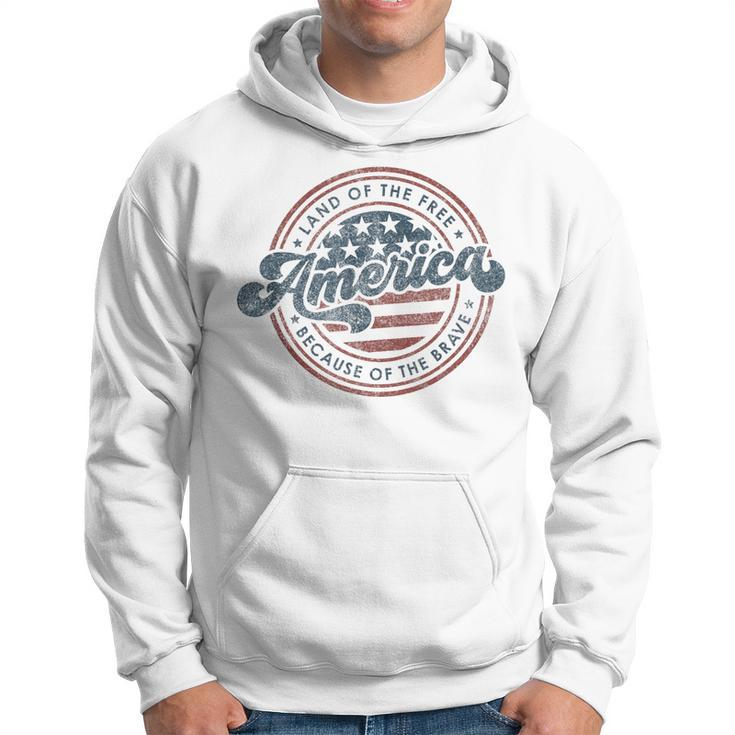 Vintage America Land Of The Free Because Of The Brave Hoodie