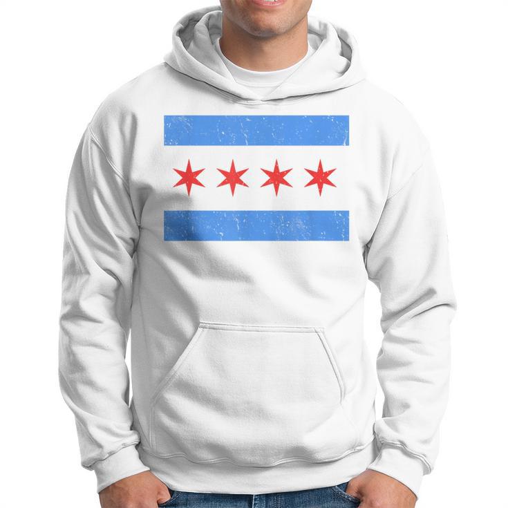 Vintage Distressed Chicago City Flag Hoodie