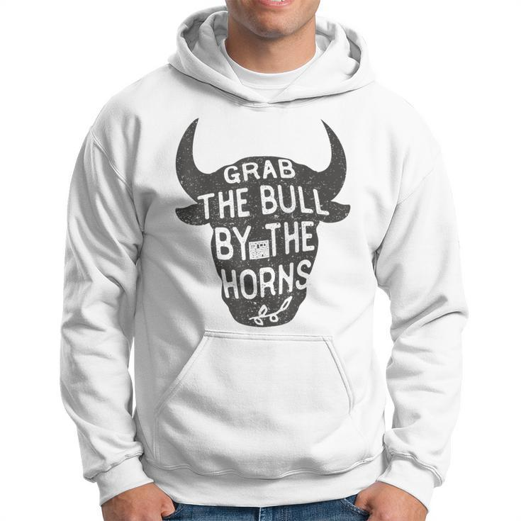Vintage Inspiration Grab Bull Horns Rodeo Cow Riding Hoodie