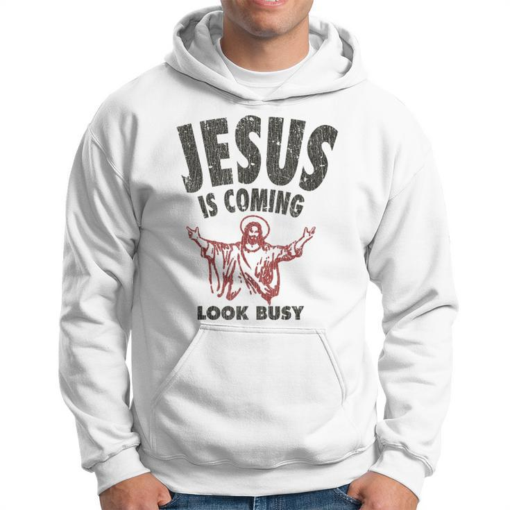 Vintage Jesus Is Coming Look Busy 1992 Hoodie