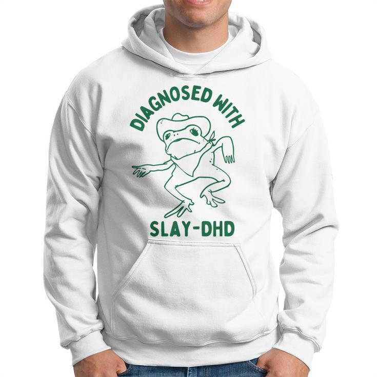 Vintage Retro Frog Diagnosed With Slay Dhd Present I Hoodie