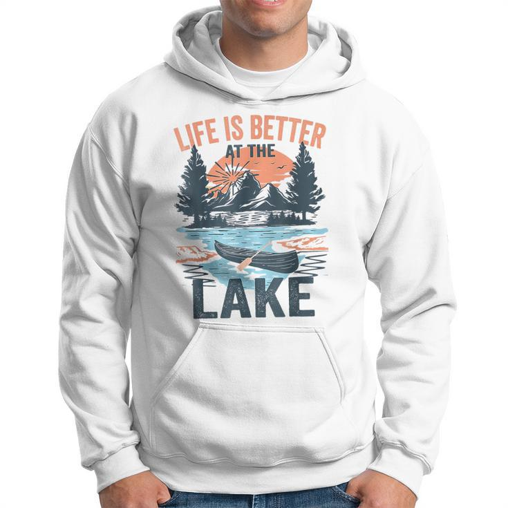 Vintage Retro Life Is Better At The Lake Lake Life Hoodie