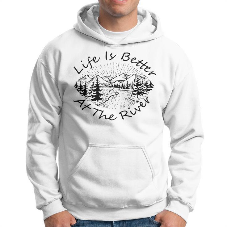 Vintage Retro Life Is Better At The River Hoodie