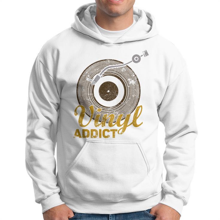 Vinyl Addict Vintage Record Player Music Lovers Retro Dj Hoodie