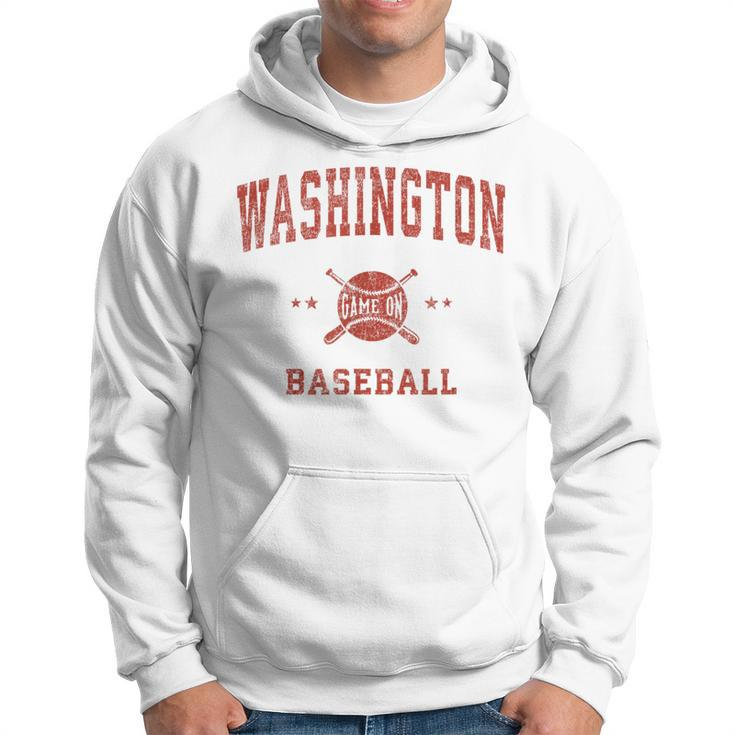 Washington Vintage Baseball Throwback Retro Hoodie