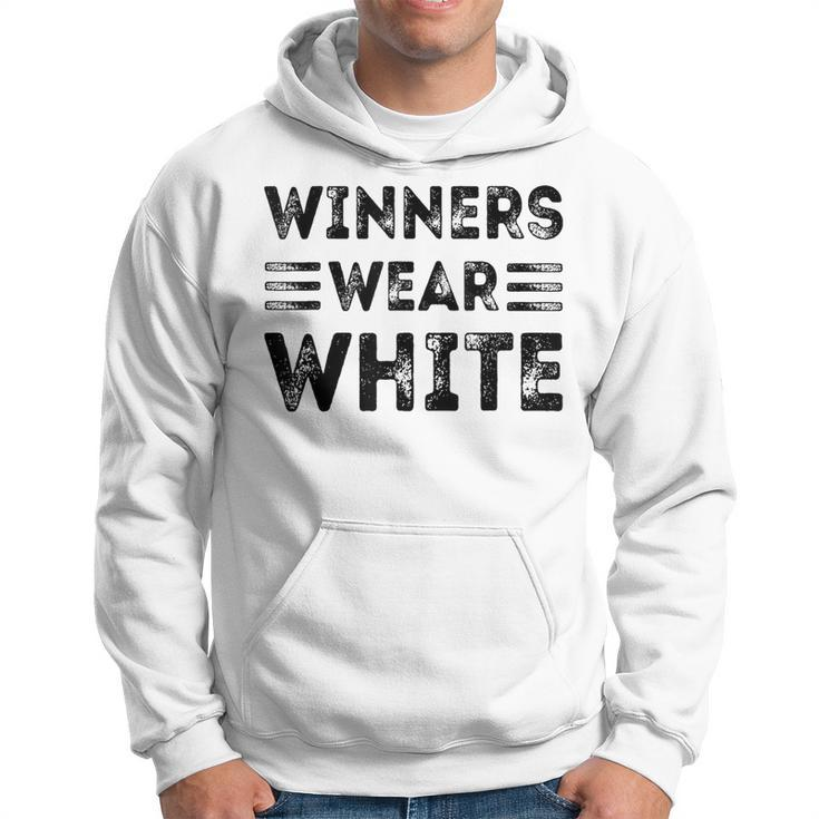 Winners Wear White Color Team Spirit Game War Camp Crew Hoodie