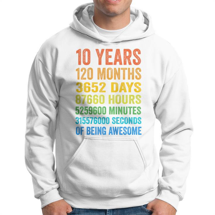 Youth 10Th Birthday 10 Years Old Vintage Retro 120 Months Hoodie