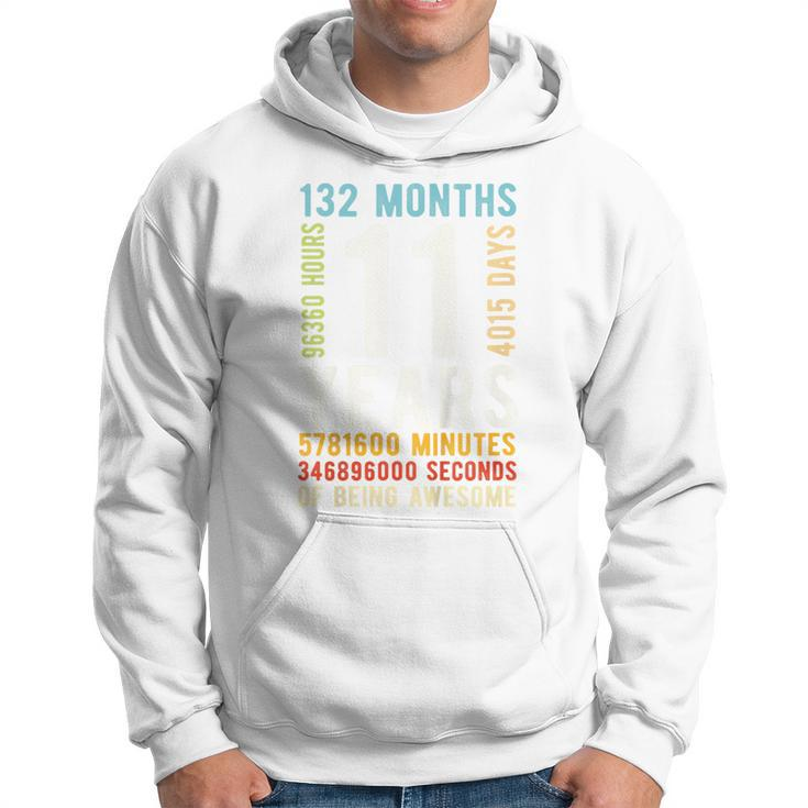 Youth 11Th Birthday 11 Years Old Vintage Retro 132 Months Hoodie