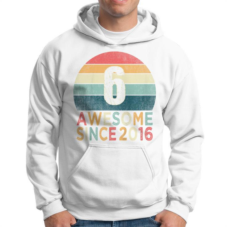 Youth 6Th Birthday Vintage Retro 6 Years Old Awesome Since 2016 Hoodie