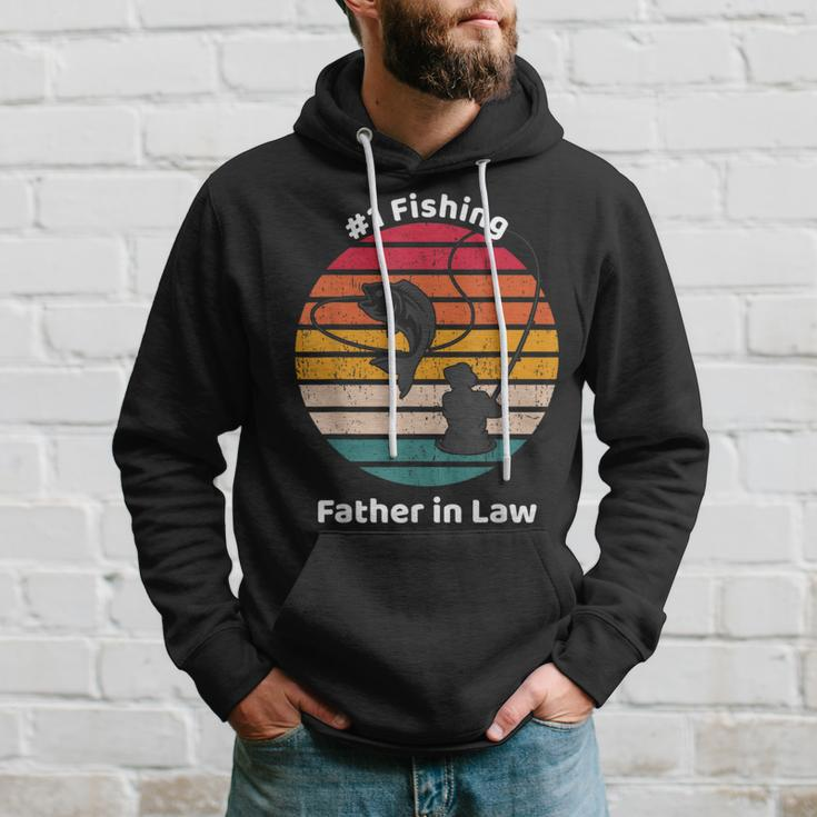 1 Fishing Father In Law Graphic Fisherman Fathers Day Hoodie Gifts for Him