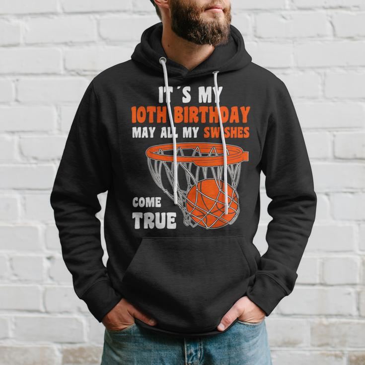 10 Year Old Happy 10Th Birthday Basketball 10Th Birthday Hoodie Gifts for Him