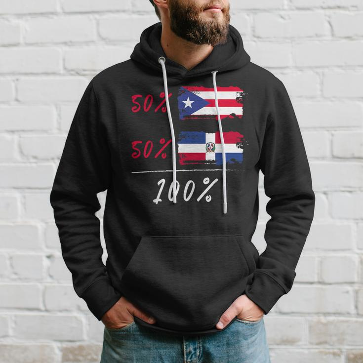100 Per Cent For A Puerto Rico & Dominican Flag Hoodie Gifts for Him