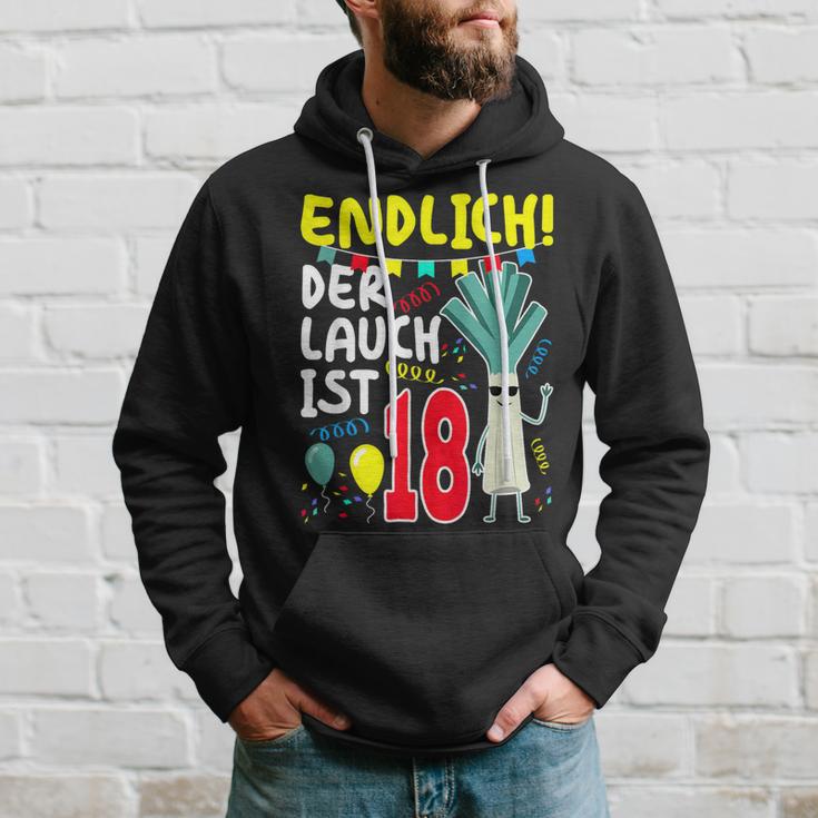 18Th Birthday Boy Der Lauch Ist Endlich 18 Jahre Black Hoodie Geschenke für Ihn