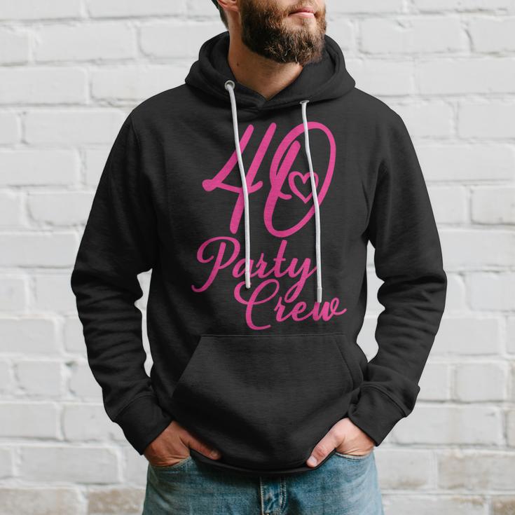 40 Party Crew Passende Gruppe Für Damen 40 Geburtstag Rosa Kapuzenpullover Geschenke für Ihn